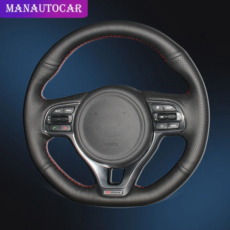 

Car Braid On The Steering Wheel Cover for Kia K5 Optima 2016 2017 2018 Sportage KX5 2016 2017 2018 2019 Auto Braiding Covers