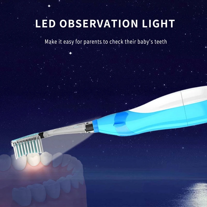 SEAGO Electric Toothbrush for Children Sonic Toothbrush Kids Musical Dolphin Shape LED Light 2 Minutes Remind Teeth Brush EK7