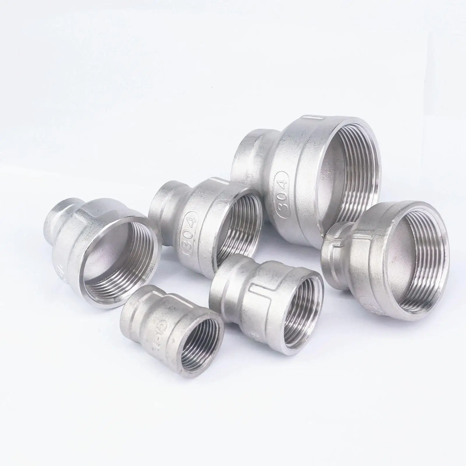 

1/8" 1/4" 3/8" 1/2" 3/4" 1" 1-1/4" 1-1/2" 2" BSP Female 304 Stainless Steel Straight Concentric Reducer Pipe Fitting