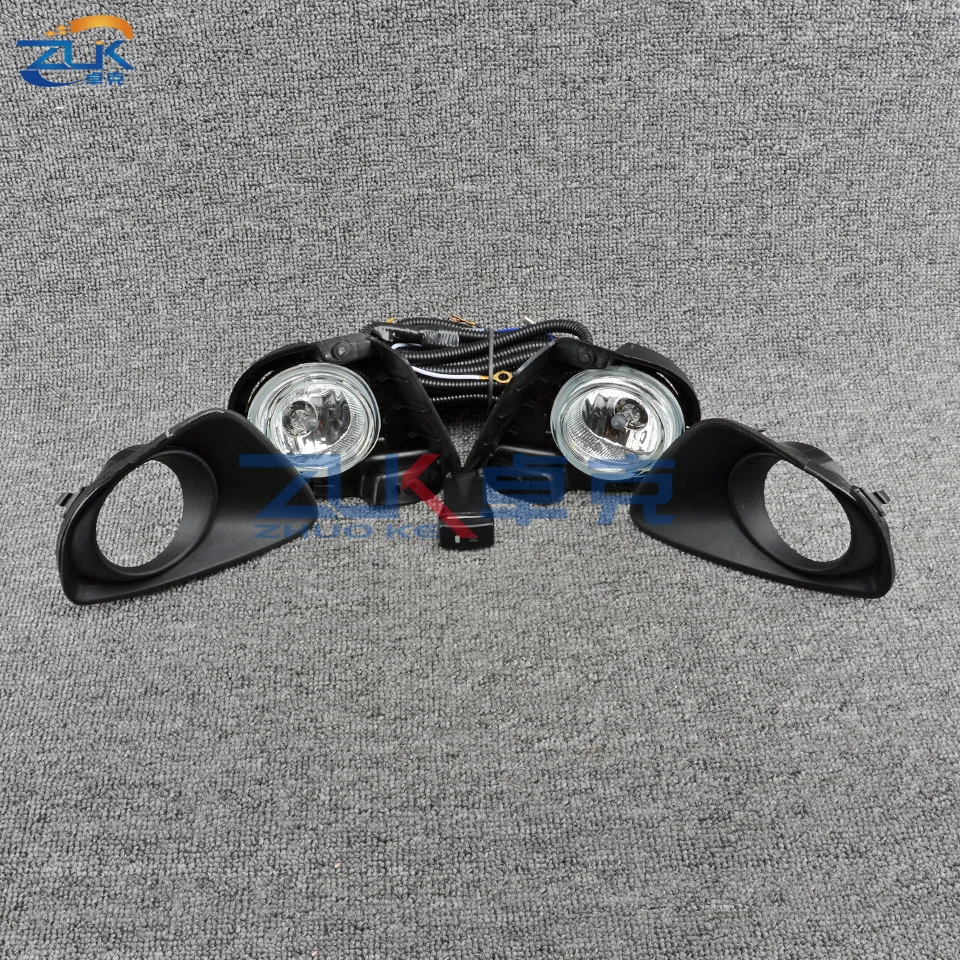 ZUK Front Bumper Fog Light Set For MAZDA 2 Demio M2 DE 2007 2008 2009 Reflector Lamp Foglight Foglamp Kit With Wire Harness