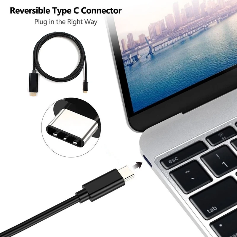 TypeC HDMI Cable Type C to TV HDTV Projector Adapter for Macbook LG G5 Samsung Galaxy S10 S10e S9 S8 Plus Note8 9 image 3