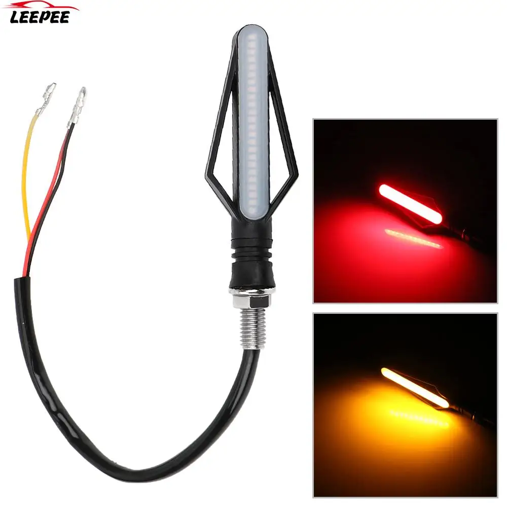 12V LED Taillights Flashing Lamps Motorcycle Turn Signal Lights Motorbike Indicator Blinker 1 Piece Moto Tail Fog Brake Lights