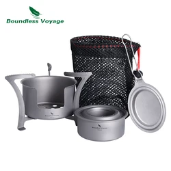 Boundless Voyage Camping Alcohol Stove Ultralight Titanium Wood Burning Stove Outdoor Multi-Fuels Mini Stove Ti2011C-13C