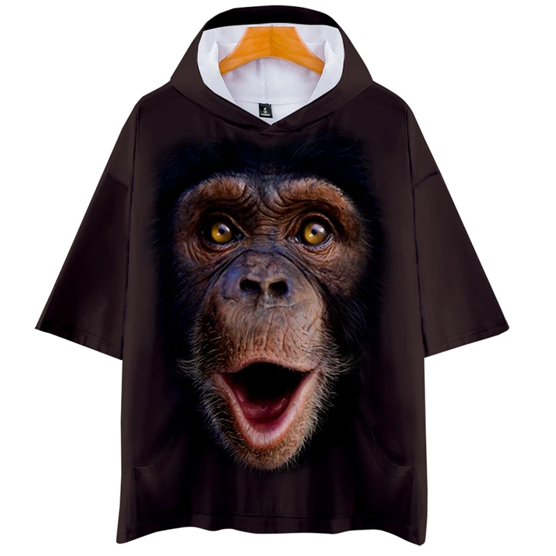 Animals Orangutan Elephant Dog Eagle Cat 3d Hoodies Pullover Fashion Men Women Hoodie Hoody Tops Short Sleeve Hooded Sweatshirts