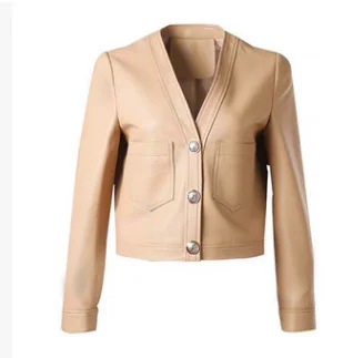 MEWE-Chaqueta de piel de oveja auténtica para mujer, nueva moda, G1