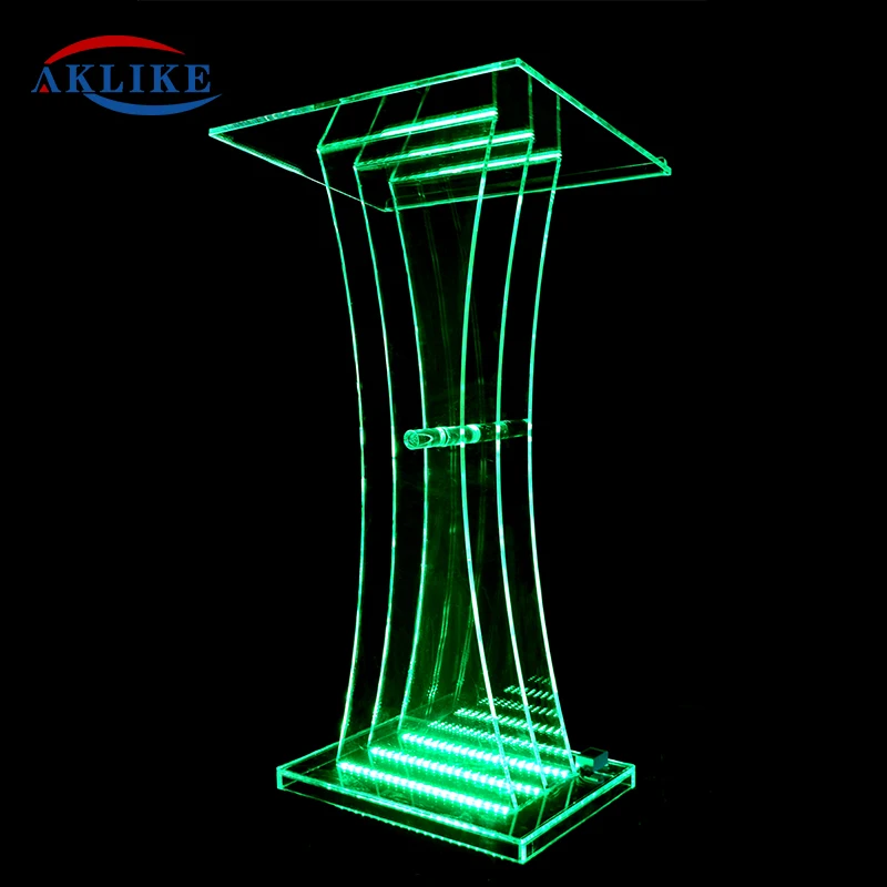 Modern Podium Speech Puplit With Led Light Acrylic Podium Small Texture Design Lectern Church Prayer Table Podium Free Shipping