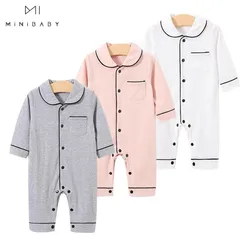 Combinaison pour nouveau-né de 0 à 24 mois, vêtements pour bébé, Costume de printemps pour enfant en bas âge, garçons et filles, vêtements de maison longs et solides, barboteuse, pyjama en coton pur, vente en gros