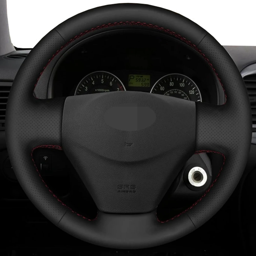 DIY Black Faux Leather Car Accessories Steering Wheel Cover For Hyundai Getz Accent Kia Rio Rio5 2006 2007 2008 2009 2010