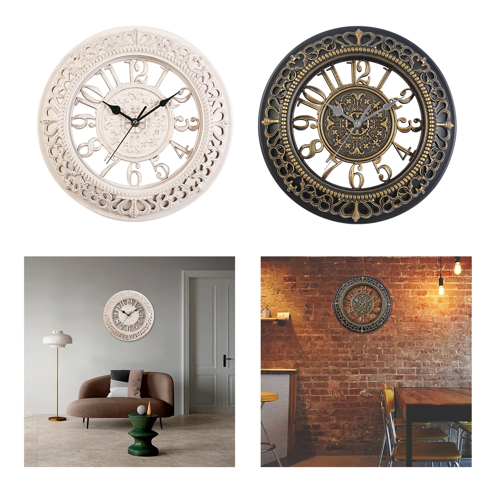 12 inch Creative Retro Wall Clock Fashion Wall Clock Gear Wall Clock Silent Mechanical Clock Living Room Wall Clock Home Decor