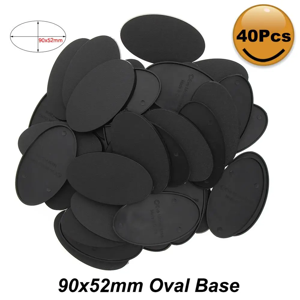 Evemodel Miniature Plastic Oval Bases 90X52mm Oval Base Black Bases for War Games Table Games MB990  