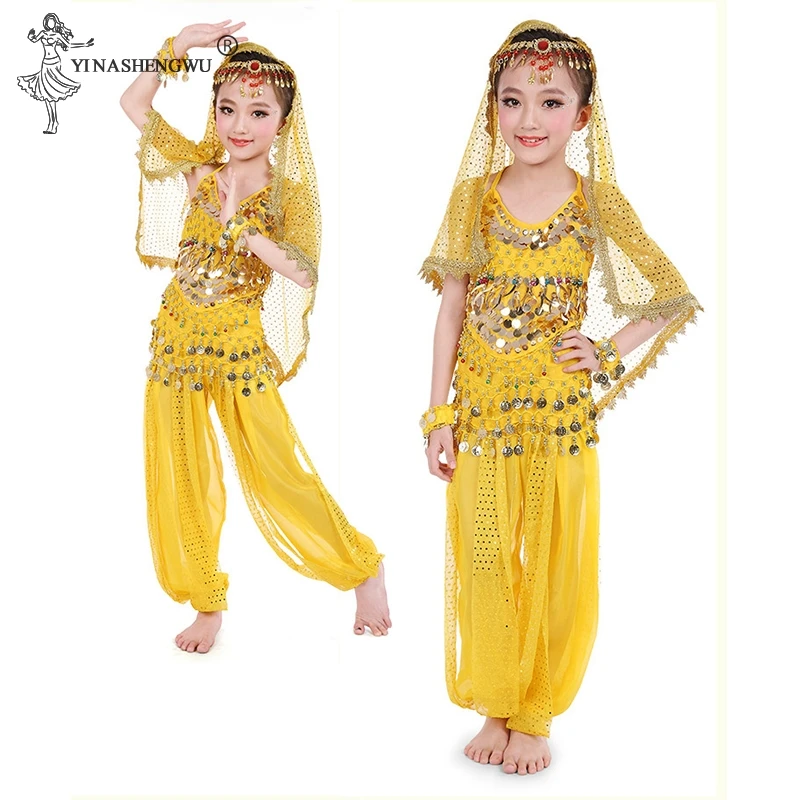 New 8 Colors Belly Dance Costumes Set Oriental Dance Costumes For Girl Egypt Egyptian Bollywood Indian Belly Dancing For kids