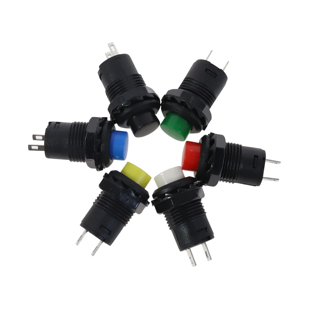 10Pcs/lot 12mm OFF- ON Push Button Switch 3A/125VAC 1.5A/250VAC Momentary or Self-Lock Mini Swtich