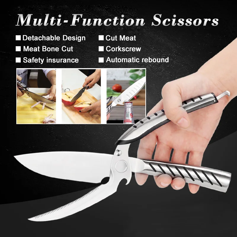 

XITUO Multi-purpose Kitchen Scissors German Stainless Steel Poultry Chicken Bone Scissors Kitchen Shears Chef Knife Cooking Tool