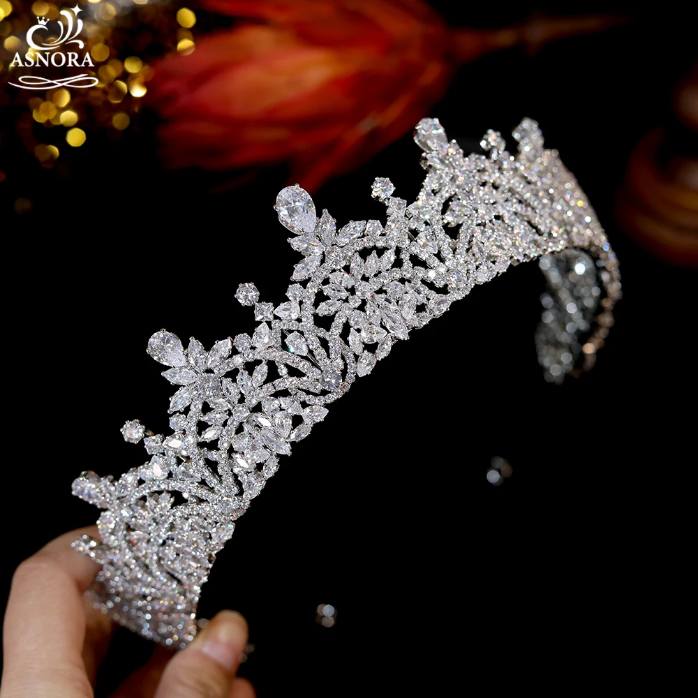 

ASNORA Bride Headdress Luxury Crystal Crown Tiaras Headband Women Wedding Hair Jewelry Headpeice Hair Accessory A01209