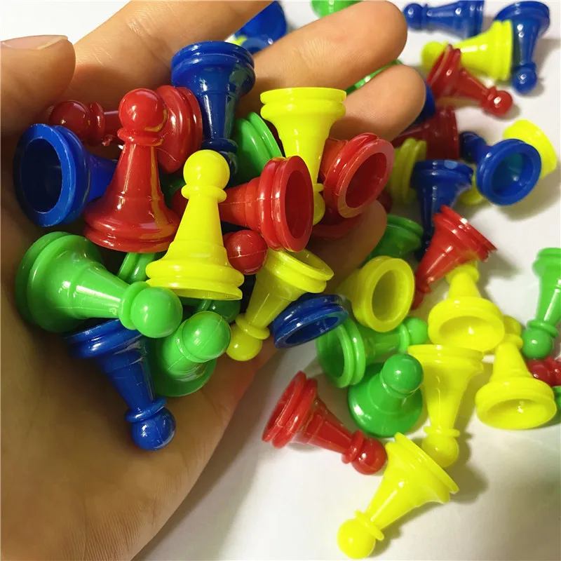 100Pieces/pack Plastic Chess Pawn Pieces Card Games Chess Parts Accessories For Game Component Tabletop Markers 4 Colors