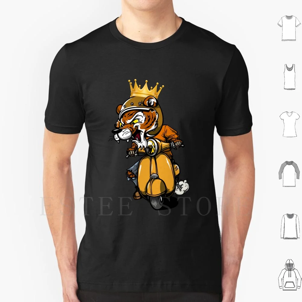 Tiger King-Cartoon Tiger On A Moped T Shirt Cotton Men DIY Print Tiger King Tiger King Atticshirts Joe Exotic Carole Baskin