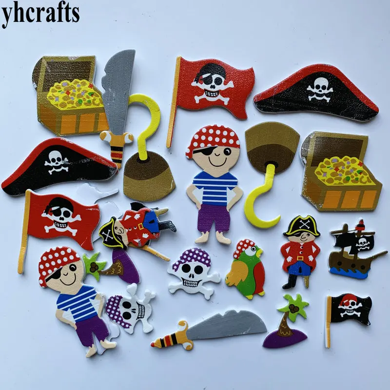 1bag/Lot Pirate foam stickers DIY crafts activity items Kindergarten early learning educational toys Birthday gifts Halloween