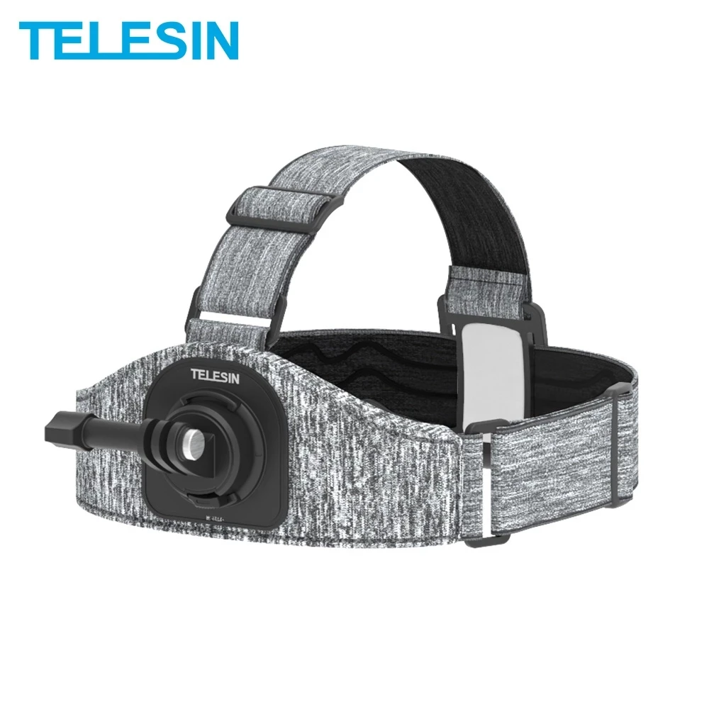 TELESIN Head Strap Double Mount Skidproof Multiangle Adjustment for GoPro 13 12 11 10 DJI Action 4 3 Insta360 Ace Pro X4 Camera