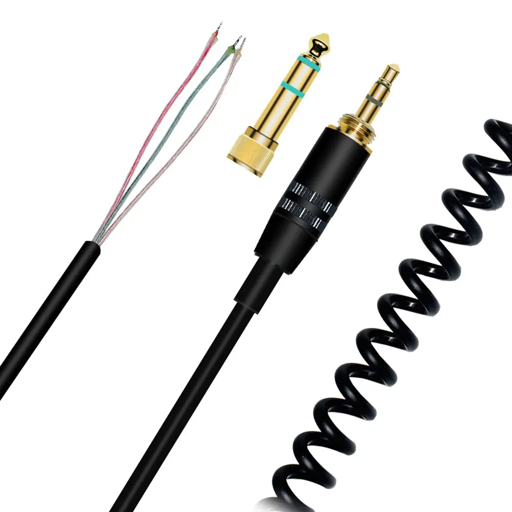 Extension Spring Relief Coiled Audio Cable for Sony MDR-7506 MDR-V6 V600 V700 V900 ATH-M50 Headphones