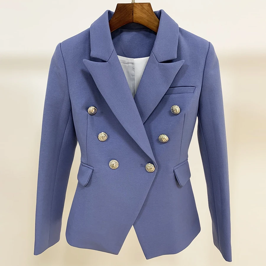 HIGH QUALITY Newest Fashion 2024 Designer Blazer Women's Double Breasted Lion Buttons Blazer Jacket