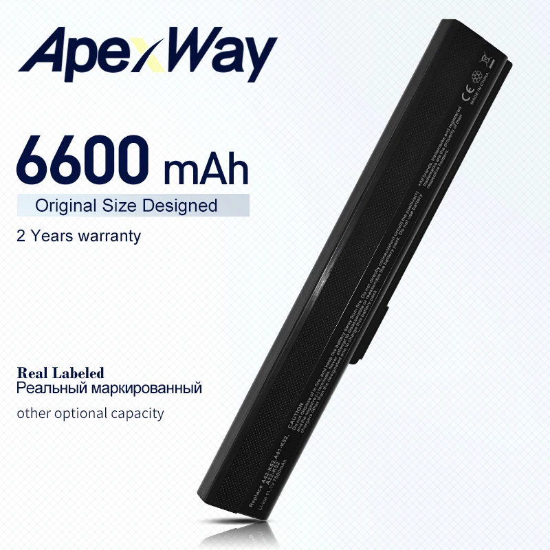 

ApexWay laptop battery for Asus A31-B53 A32-K52 A31-K52 A41-K52 A42-K52 K52L681 A42f A42j A52J A52f A52D F85 F86 K42 K52J K42J