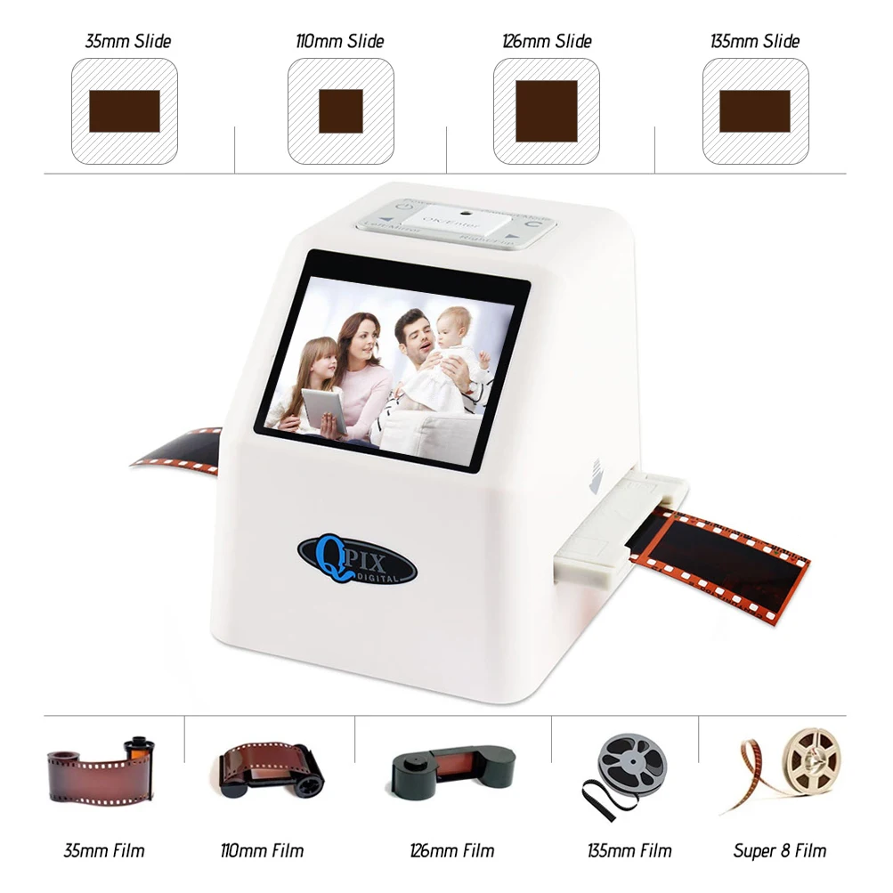 Go! 22 MP 35mm Portable Film Scanners 135 110 126KPK Super 8 Negative Slide Holder Photo Scanner Film Digital Converter