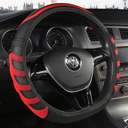 D Shape Car Steering Wheel Cover For VW Jetta 6 2017-2022 Golf 7 Scirocco Bettle 2012-2022 Tiguan 2019 2020 Auto Accesorioss