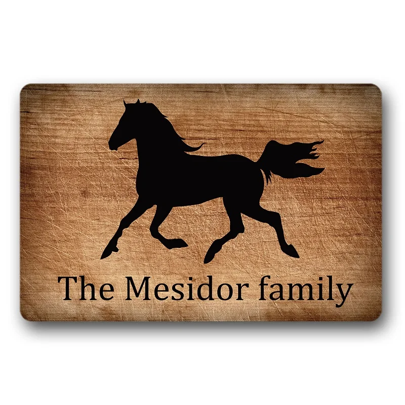 

Welcome Horse Personalized [Your Name] Door Mat Custom Decorative Home Office Doormat 23.6"x15.7"