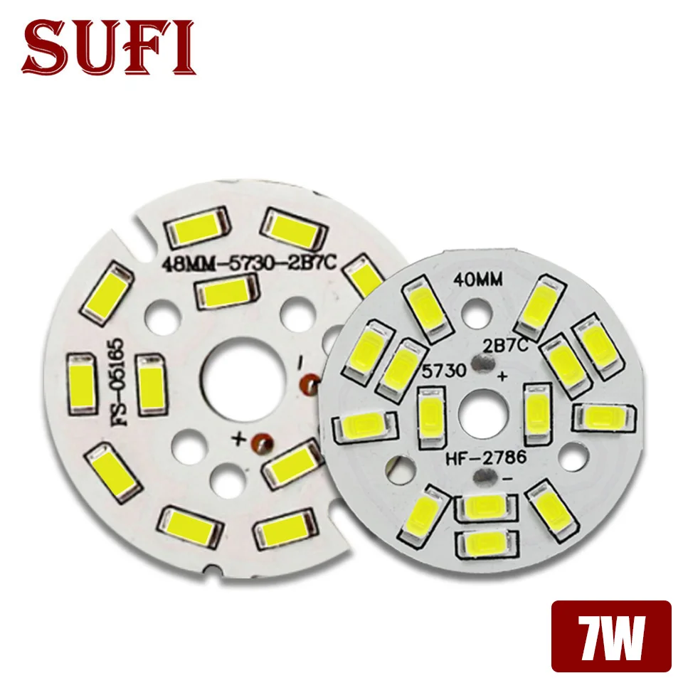 

5pcs 7W SMD5730 LED Chips 40mm 48mm 58mm 280-300mA Constant Current Input Light Bead For White/Warm DIY Downlight