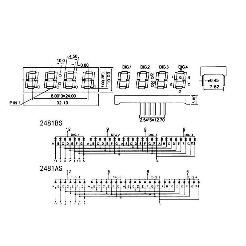 1 Stück 1,8 Zoll LED-Anzeige 7 Segment 1 Bit Ziffernröhre Rot Gemeinsame Kathode Digital 1,8 Zoll LED 7 Segment