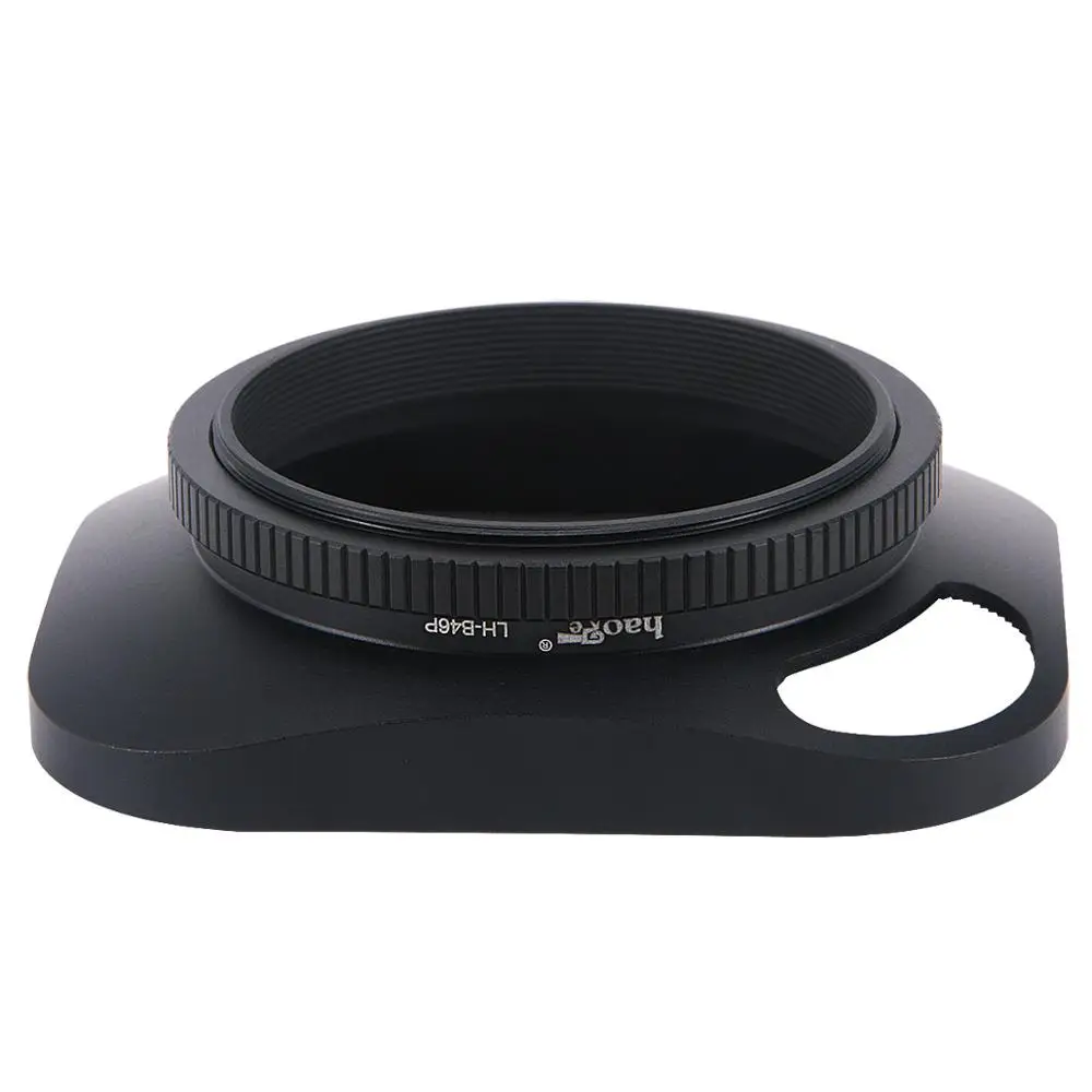 Haoge 46mm Metal Screw-in Lens Hood Hollow Out Designed+Cap for Leica Rangefinder Camera with 46mm E46 Filter Thread Lens Black