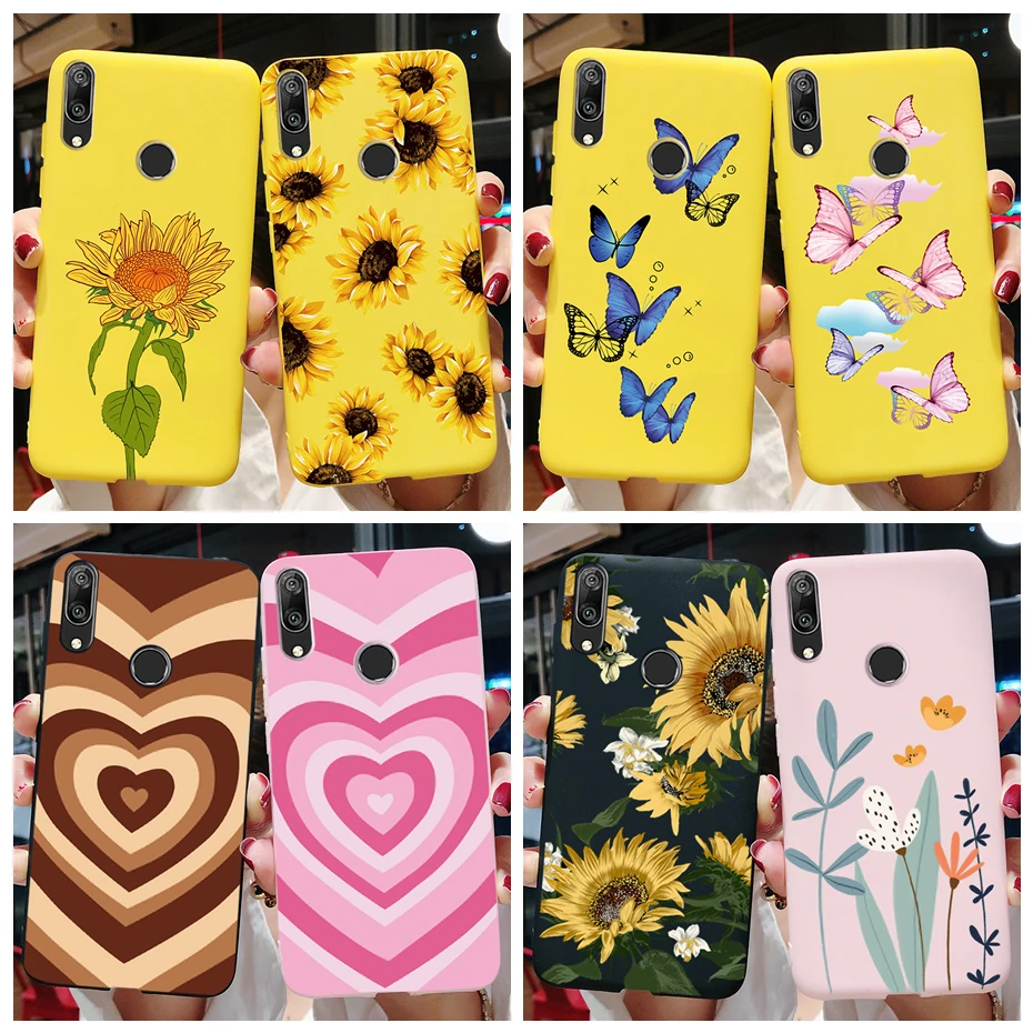 Y7 2019 Case Daisy Flower Back Cover For Huawei Y7 2019 DUB-LX1 Silicone Fundas Soft TPU Phone Case For Huawei Y7 Y 7 2019 Coque