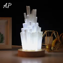 Natural Crystal Selenite Stone Healing Gemstones Energy Jewelry White Plaster Stone Mineral Home Bedroom Decorate