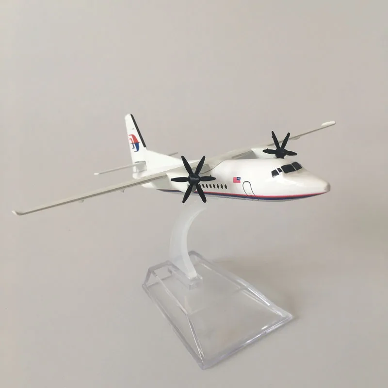 JASON TUTU 16 cm Malaysia Airlines Fokker FK-50 Vliegtuig Vliegtuig Modelvliegtuigen Model Diecast Metaal 1/400 Schaal Vliegtuigen