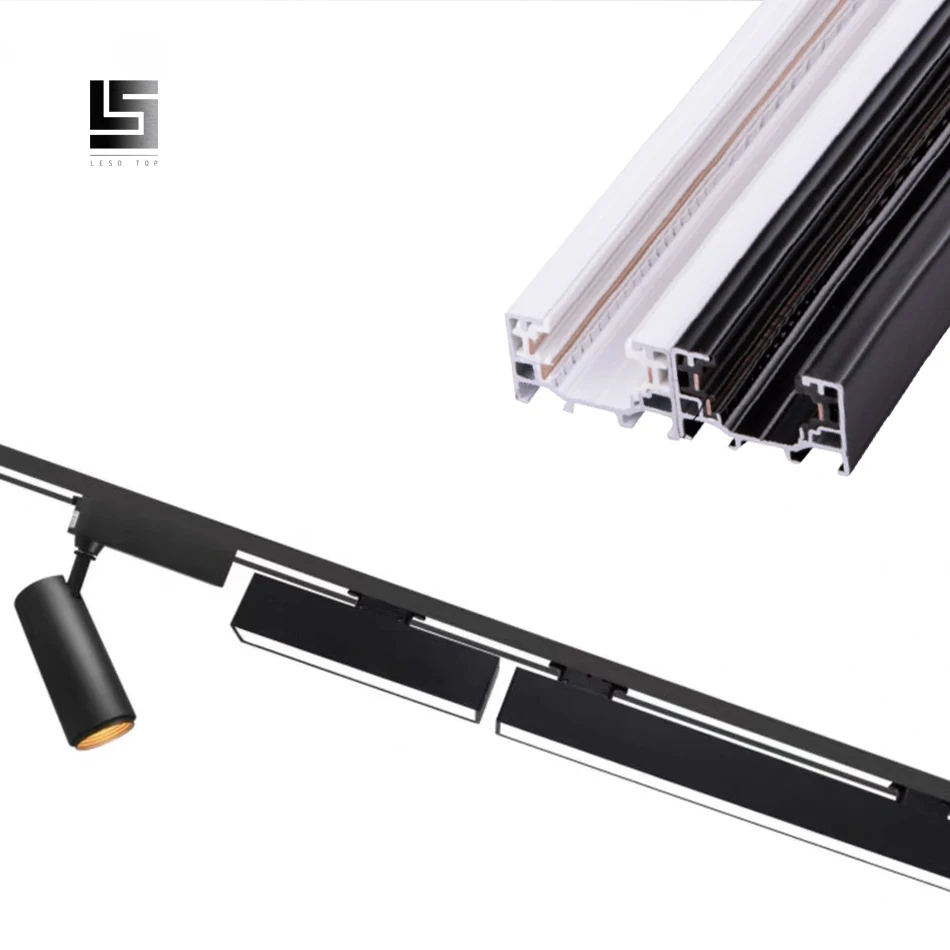 Track Light Rail Voor Track Lamp Fitting Aluminium + Koper 0.5meter 3 draad Connector Systeem Tracks Armatuur Universal Rails