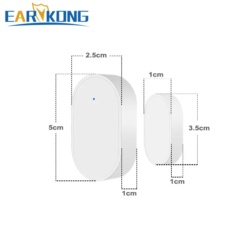 EARYKONG 433MHz Wireless Window Door Magnet Sensor Detector Gap Sensor For Burglar Home Wireless Alarm System