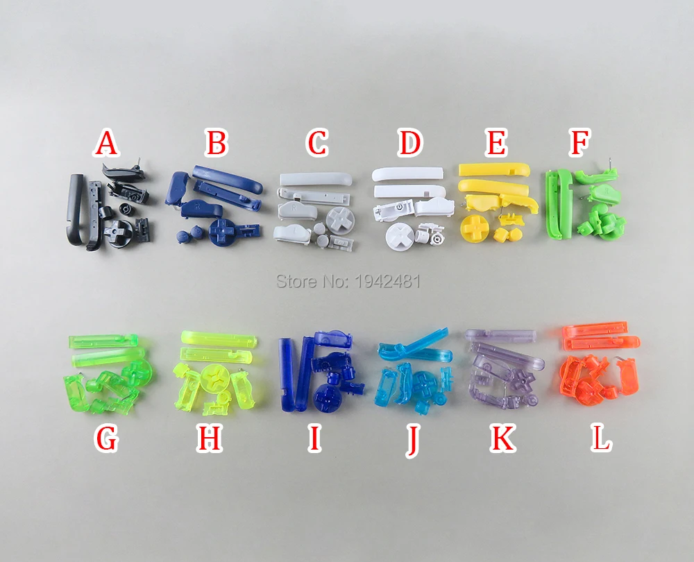 

100sets multi color FOR GBA D Pads Power ON OFF Buttons for Gameboy Advance A B L R Buttons Frame for GBA Buttons