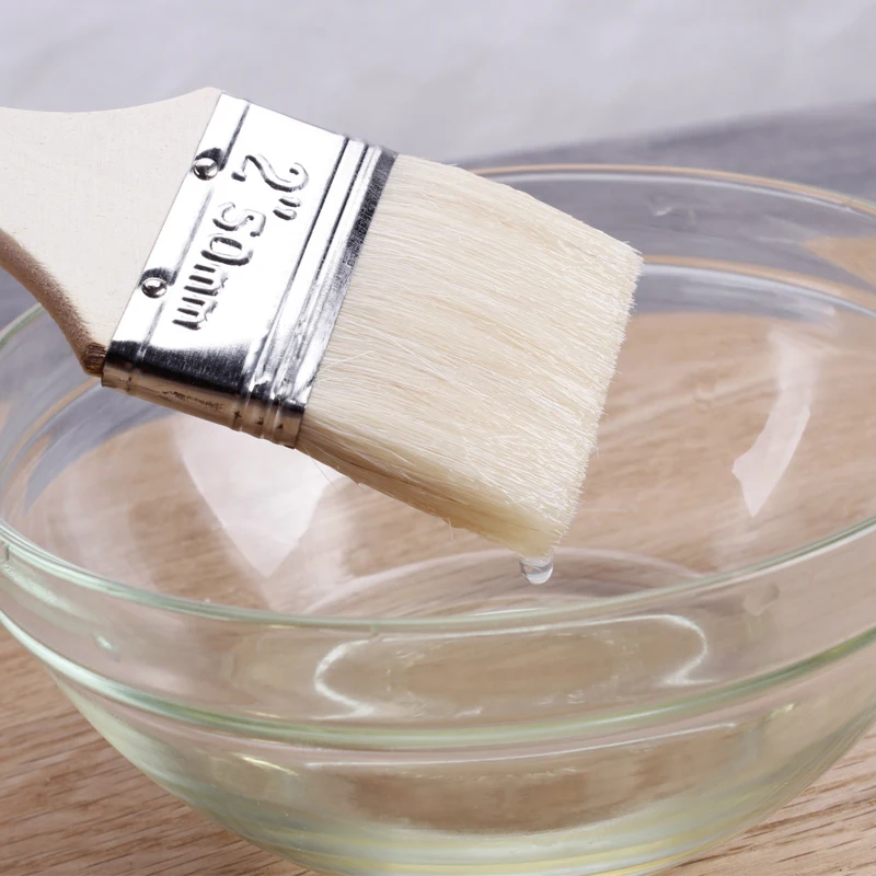 1 pz commestibile resistente al calore Barbecue spazzola olio crema BBQ spazzola di lana campeggio cottura Bakeware pasticceria strumenti di cottura manico in legno