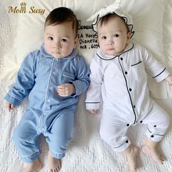 Newborn Baby Girl Boy Rompers Cotton Autumn Spring Infant Toddler Homesuit Bebe Jumpsuit With Collar Pocket Ropa Baby Clothes