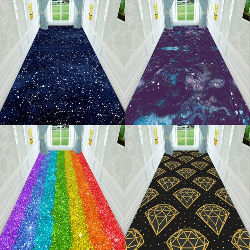 

Nordic Hallway Carpet Wedding Hall Decor Large Rugs Aisle Corridor Rug Hotel Stair Antiskid Mats LOGO Custom 3D Printing Carpets