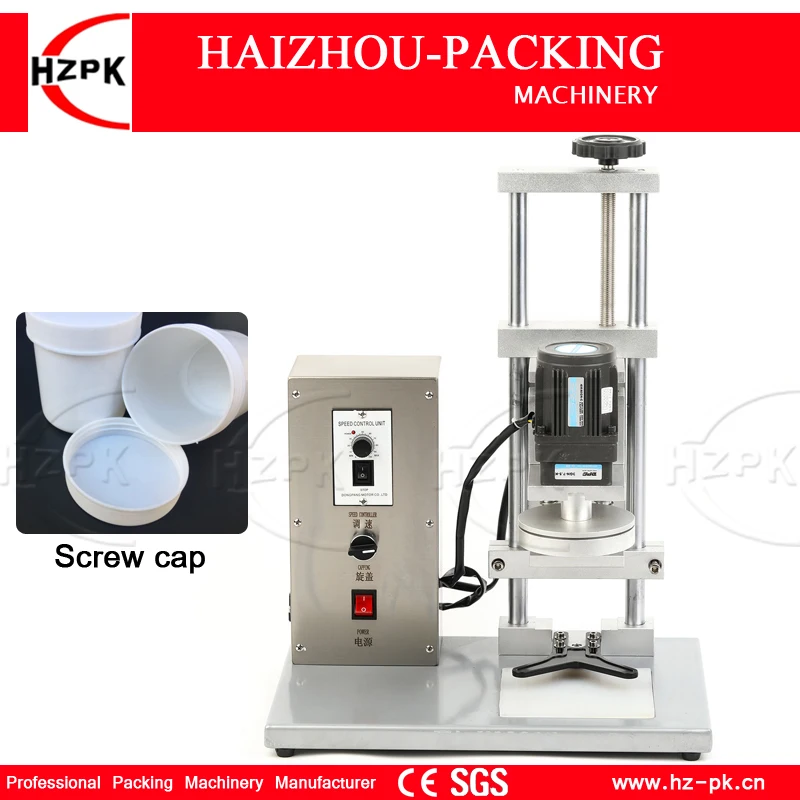 

HZPK Semi-automatic Capping Machine Electrical Capping For Big Size Bottle Cover Table Pressure Cap Machine Plastic/Glass Bottle