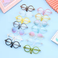 1Pcs Mini Doll Glasses For Blythe Doll Accessories Round Frame Clear Lens Eyeglasses Toys Decoration 2
