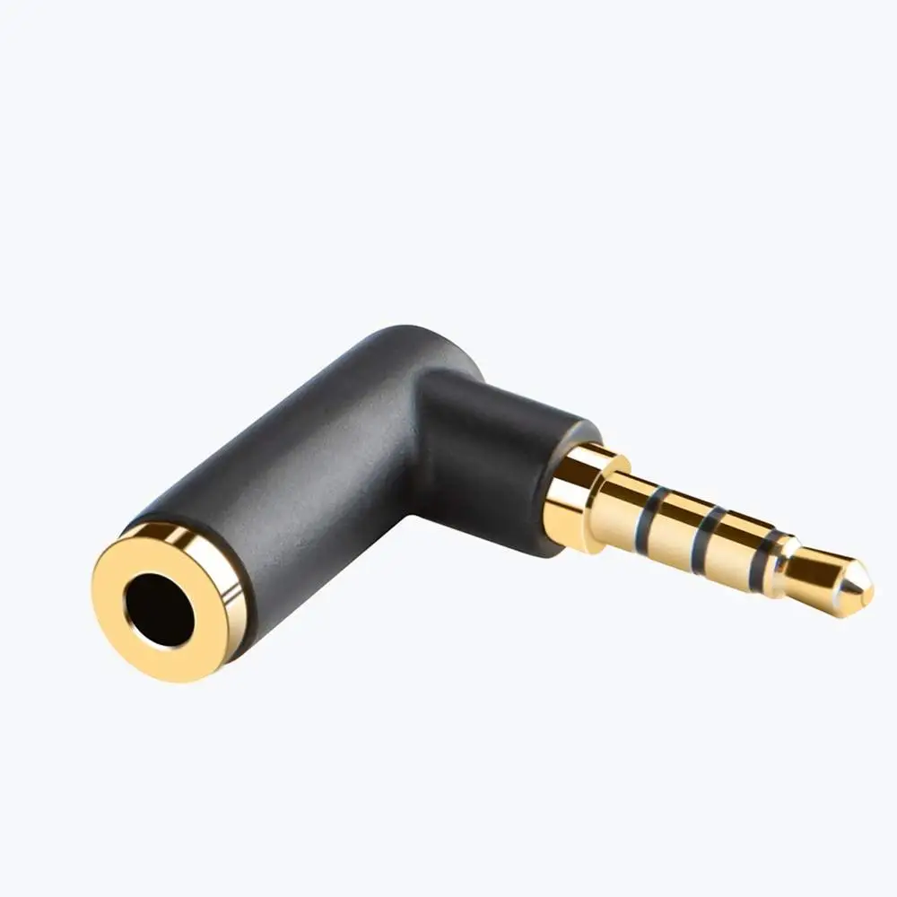 

1/8 TRRS Stereo Headphone Connector Male to Female Compatible Angle 3.5mm Audio Adapter with Headset, Tablets, Game Speakers