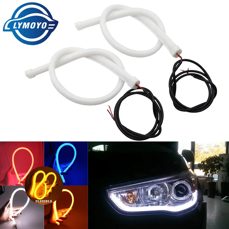 2 stücke 30/45/60cm drl LED Blinker Lampe Flexibilität Kieselgel Auto Tagfahrlicht dekorative Lichtst reifen wasserdicht 12V