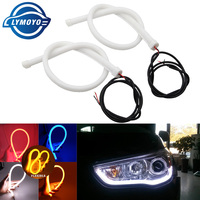 2pcs 30/45/60cm DRL LED turn signal Lamp flexibility silica gel Car Daytime Running Light Decorative light strip waterproof 12v