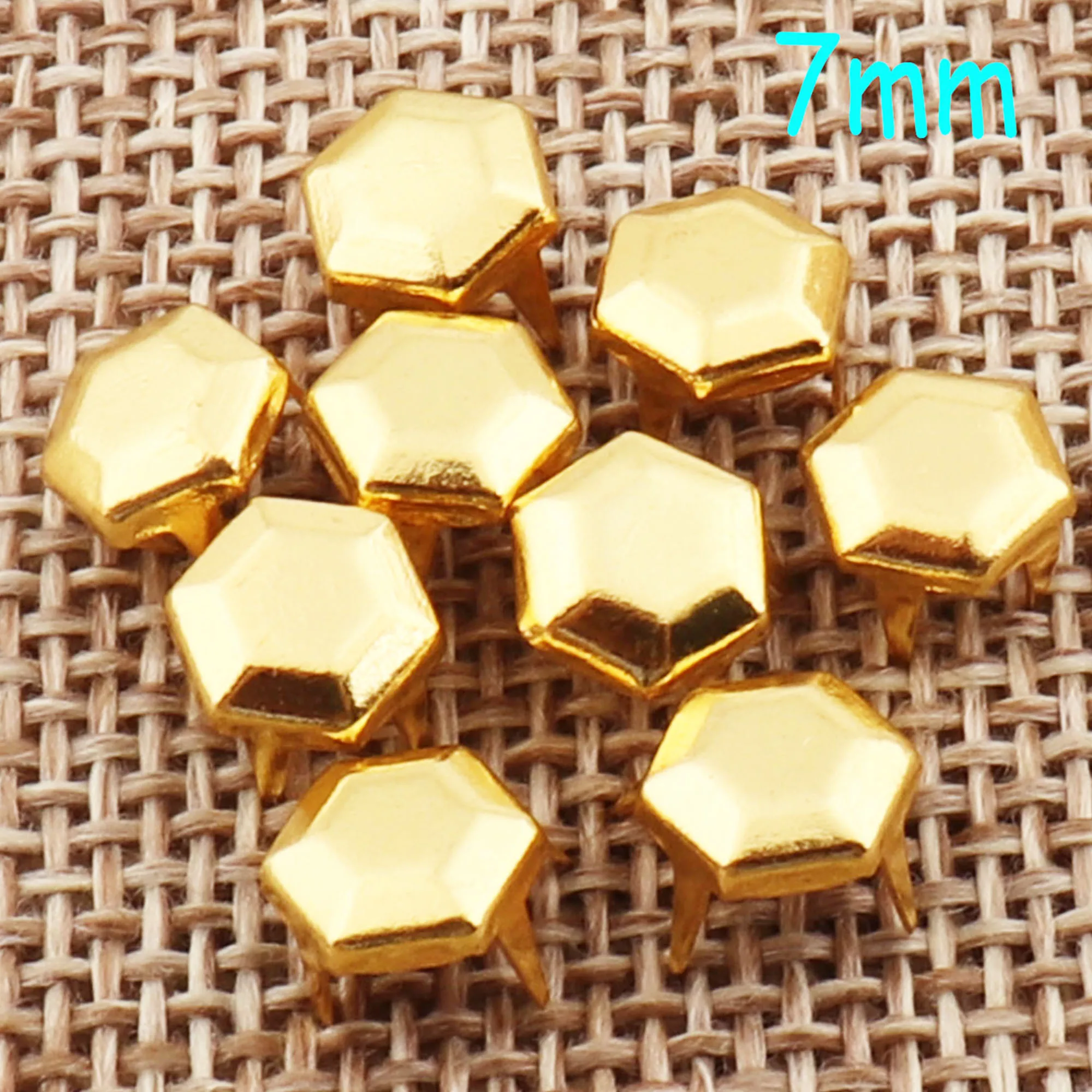 100 PCS Gold Round Rivet Nailhead Studs Fastener Brads Snaps  Prong Leather Craft Rivets Belt Bedazzler Jewelry nailheads 7mm