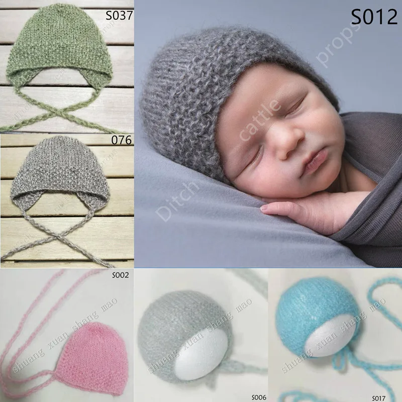 

Newborn Photography Props Mohair Hat Newborn Hat Hand Knitted Soft Beanie