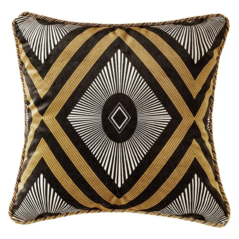 Imagem -04 - Fronha de Veludo Capa de Almofada Quadrada Abelha Abelha Fronha Decorativa Dourado Preto Luxo 45cm Pcs