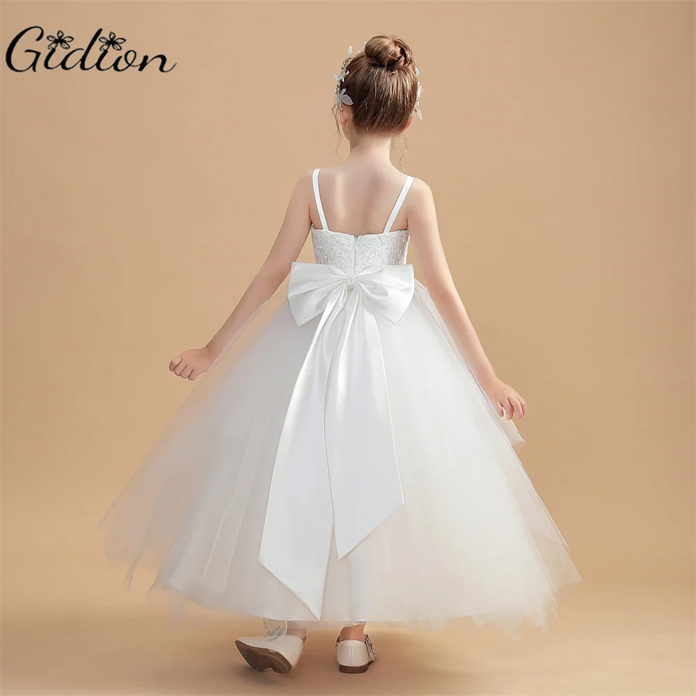 Spaghetti Straps Princess Flower Girl Dress Kids Wedding Ceremony Birthday Party Evening Gown Ball Event Festivity Celebration