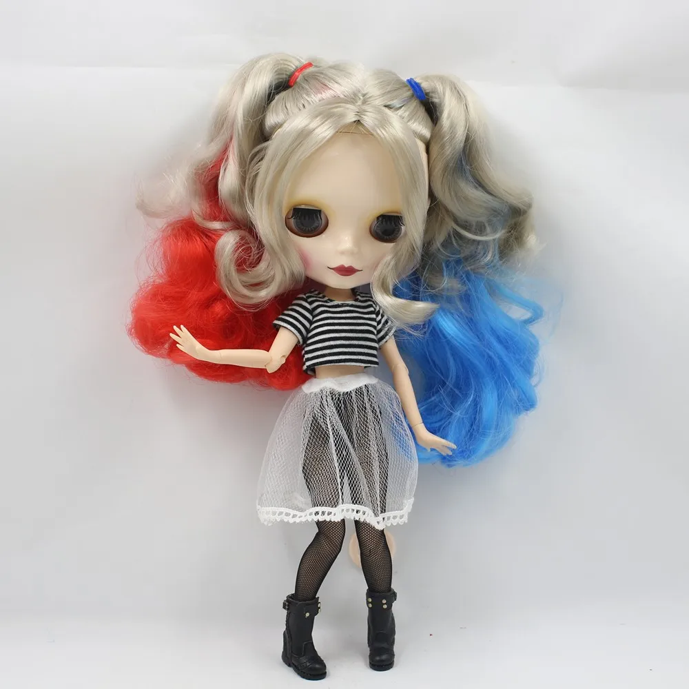ICY DBS Blyth Doll Clawn cosplay Yellow mix red and blue hair white skin Joint body Neo 1/6 BJD ob24 anime girl